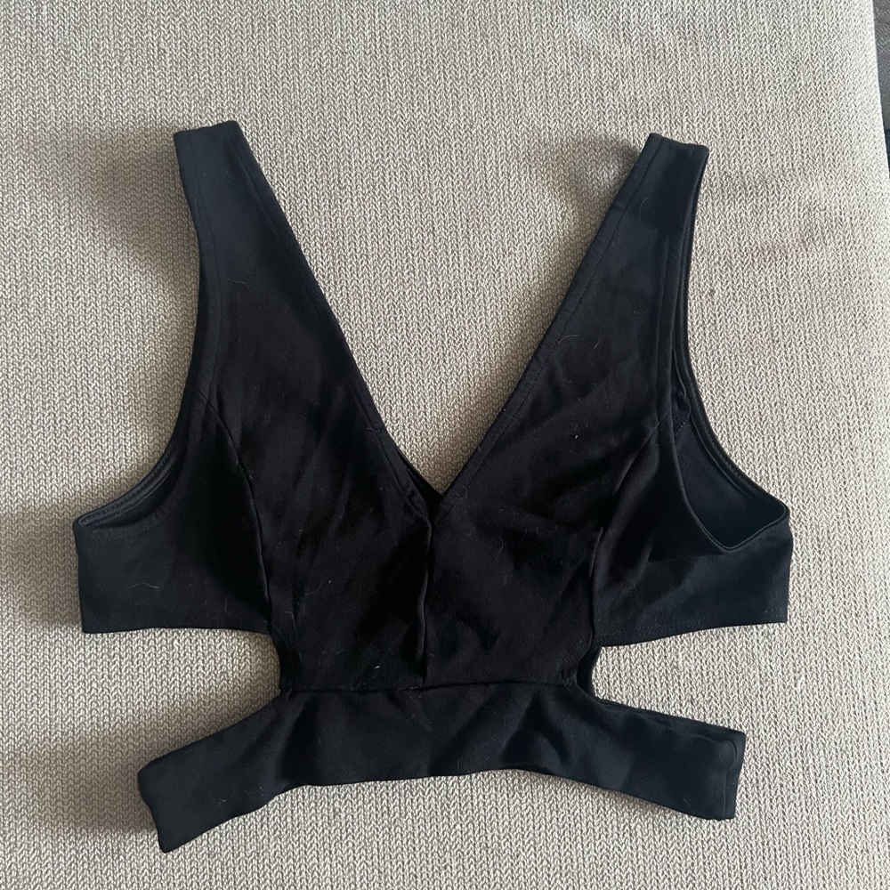 Charlotte Russe black medium crop top